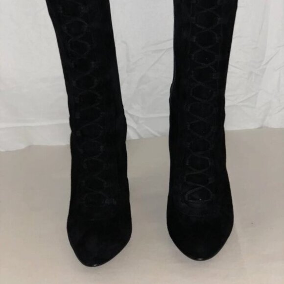 40 US 9❤️LE SILLA ITALY LEATHER SUEDE STRETCH OVER KNEE HIGH HEELS TALL BOOTS - Picture 10 of 13